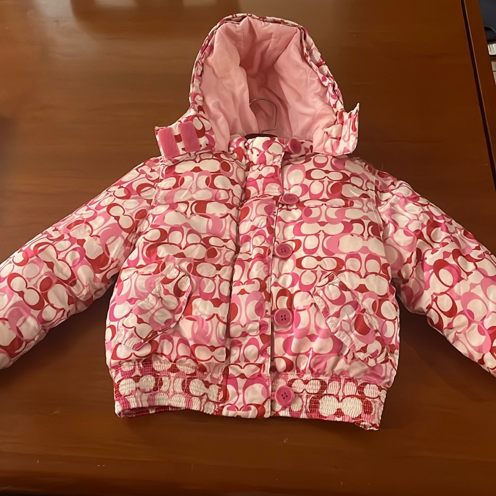 beautiful thick down winter coach children jacket.